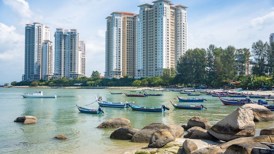View of fishing village in Tanjung Tokong, Penang, Malaysia