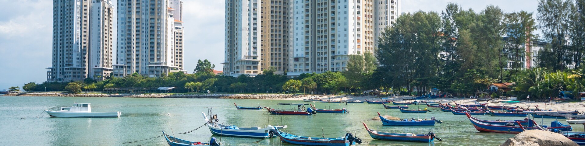 View of fishing village in Tanjung Tokong, Penang, Malaysia