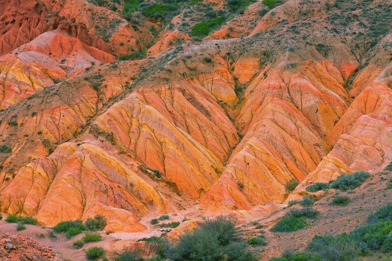 August 2013
Fairy tale canyon, Issyk-kul lake

Skazka (=Fairy tale) canyon on the south shore of Issyk-kul lake. It is located few kilometres from Tosor village and contains yellow, orange or red sandstone formations of various shapes resembling fairy tale dragons, giants or castles. This particular erosion formation is similar to Rainbow hills in Iceland. 