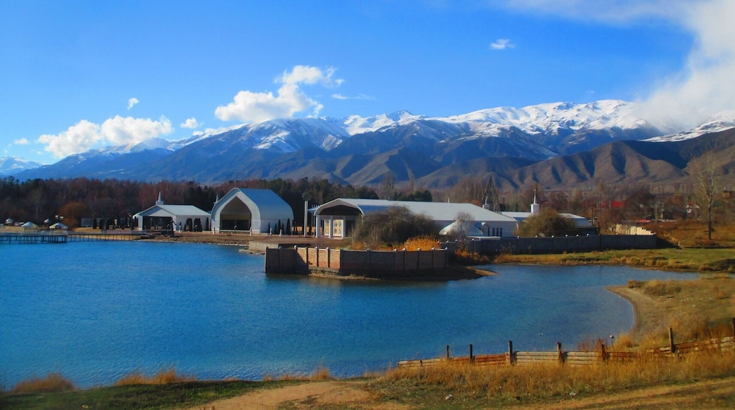 On the northern shore of Issyk-kul lake, in Krygyzstan. Not many people in March, but the view is always incredible!
