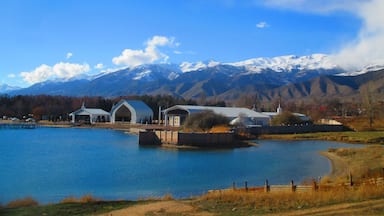 On the northern shore of Issyk-kul lake, in Krygyzstan. Not many people in March, but the view is always incredible!