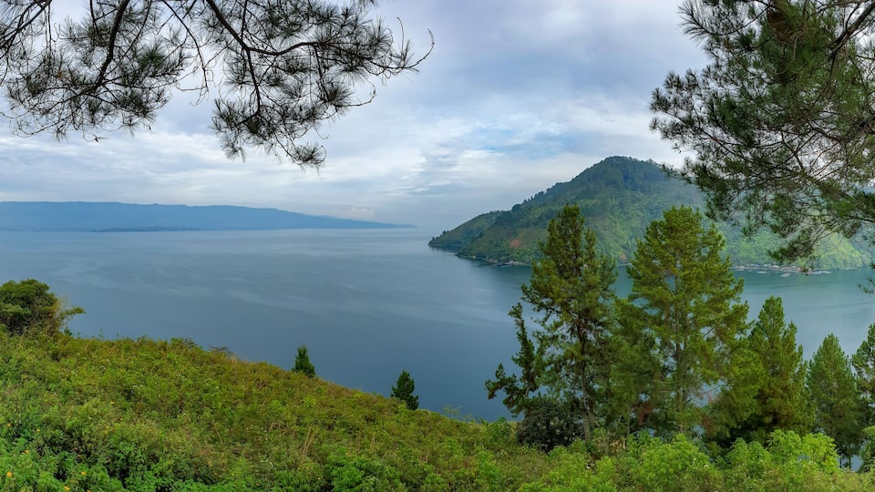 Beautiful view of Danau Toba or Lake Toba at Sumatera Utara, Indonesia