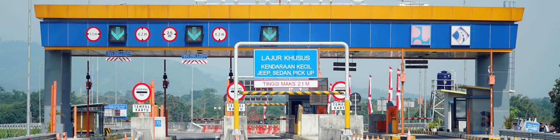 Toll gate in the city of Lawang Indonesia