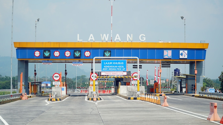Toll gate in the city of Lawang Indonesia