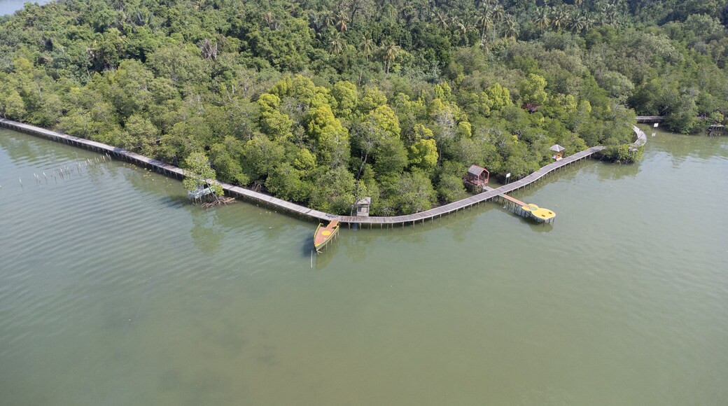 The pier of the Bird Island tourist spot or pulau burung in Batulicin, South Kalimantan