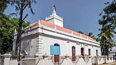 Zion church near Danish fort in Tranquebar, Tamil Nadu, India.
