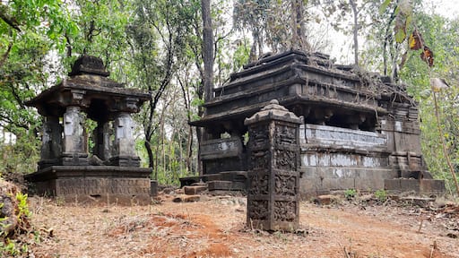 Ruins of the ancient Chalukya Shiva Temple, Sangameshwar, Ratnagiri, Maharashtra, India.