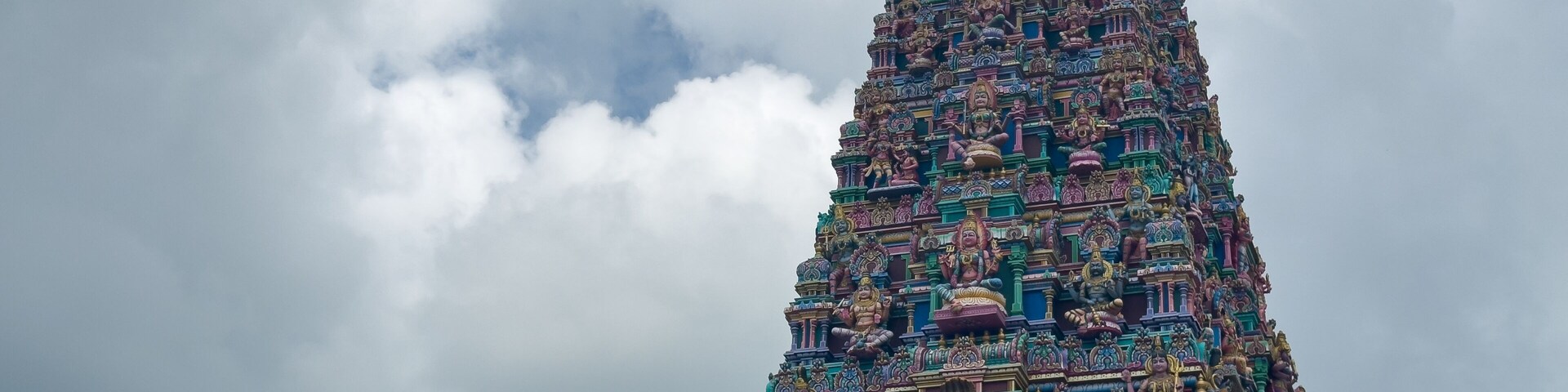 View of the Mariamman temple tower of Samayapuram in Tiruchirappalli district, Tamil Nadu