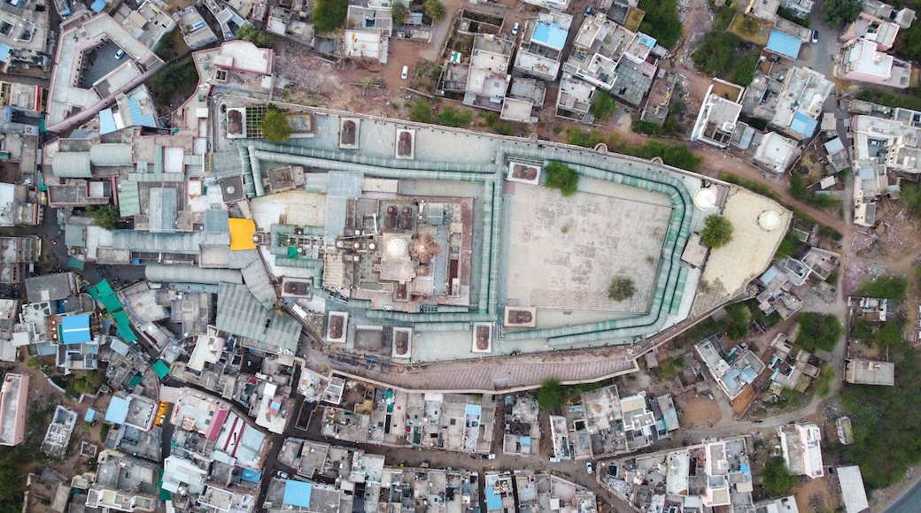 Osian, Rajasthan, India 2nd March 2023: The Sachchiya Mata Temple is located in Osian, near Jodhpur city in the Indian state of Rajasthan. Kuldevi. Jodhpur - Bikaner Highway. Drone shots.