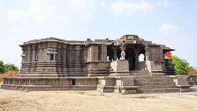 South entrance gate of Shri Siddheshwara Swamy Temple, Hottal, Nanded, Maharashtra, India.