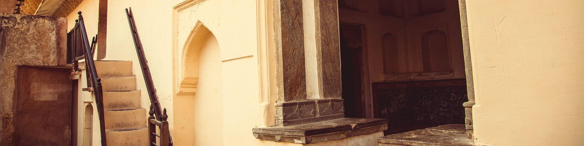 old staircase from outside indian house