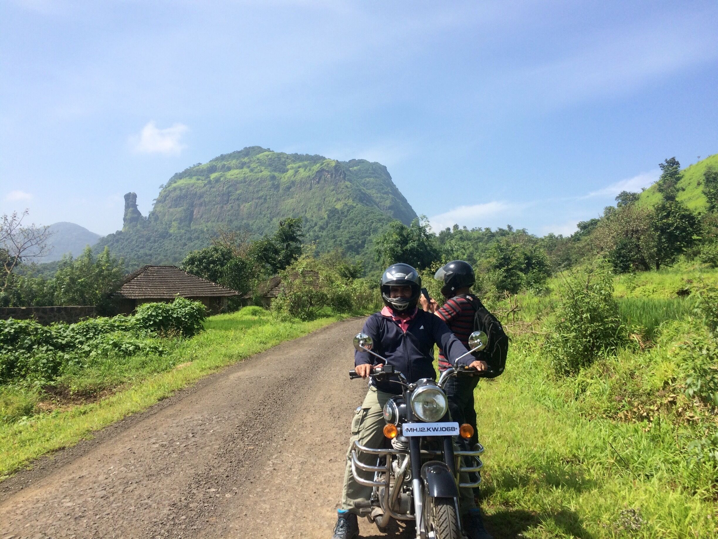 Unfortunately clear sky on a monsoon day! Doesn't matter - we will enjoy biking under clear skies and cool breeze! 