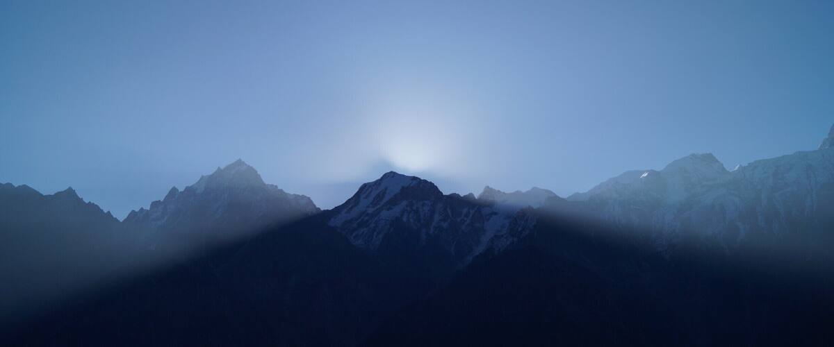 A mountain range with a clear sky.