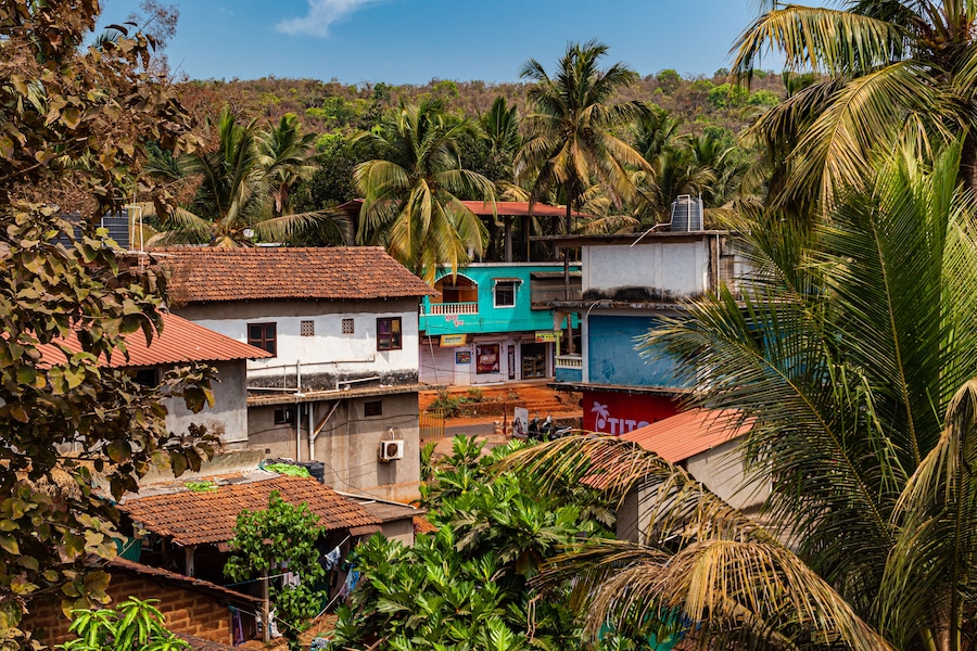 Mandrem, North GOA, India street and road view