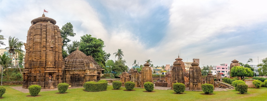 Panoramic view at the Mukteshvara Temple in Bhubaneswar - Odisha, India