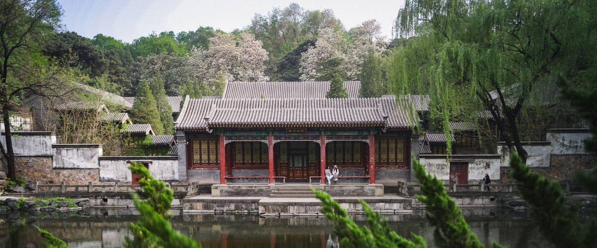 Beijing Summer palace botanical garden traditional temple