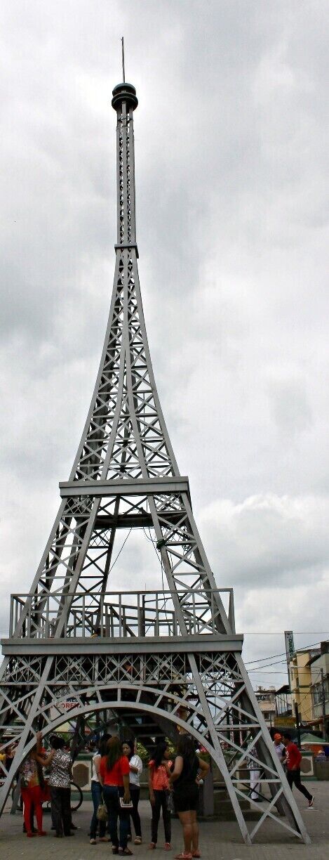 Mini Eiffel Tower in "Little Paris", found in center of town