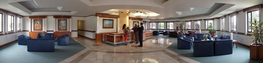 Panoramic of the lobby. (Sadly the full pano is not shown)
Head here first to get the tour started. Everyone is extremely friendly. You'll feel like home.
#Architecture