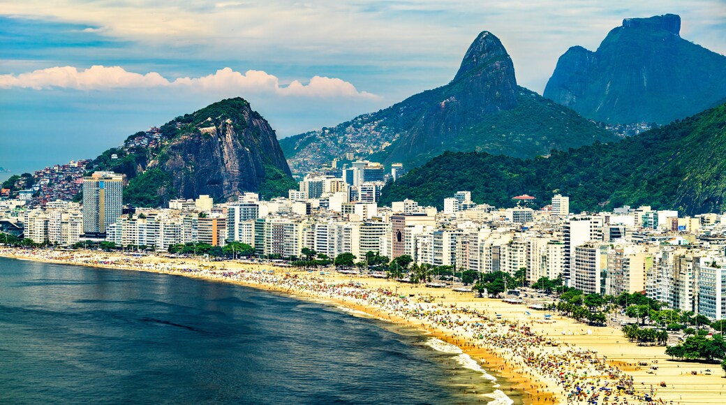 Panorama of Copacabana Seaside in Rio de Janeiro, Brazil