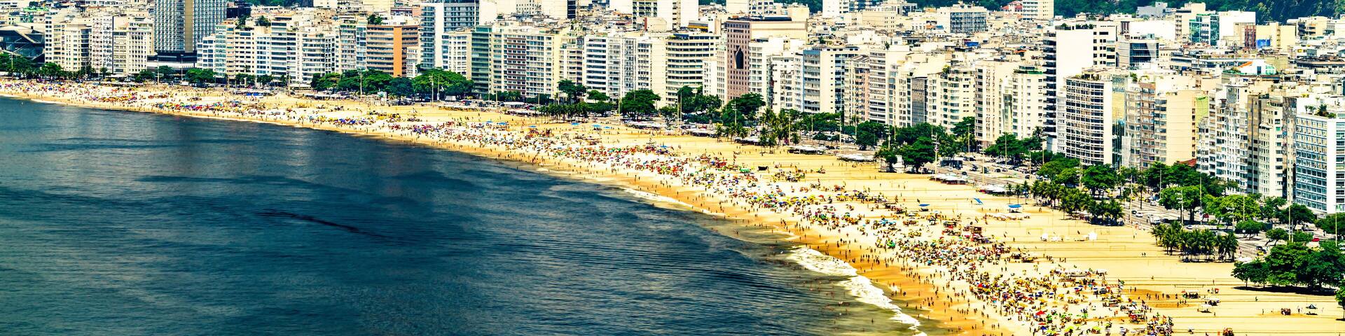 Panorama of Copacabana Seaside in Rio de Janeiro, Brazil