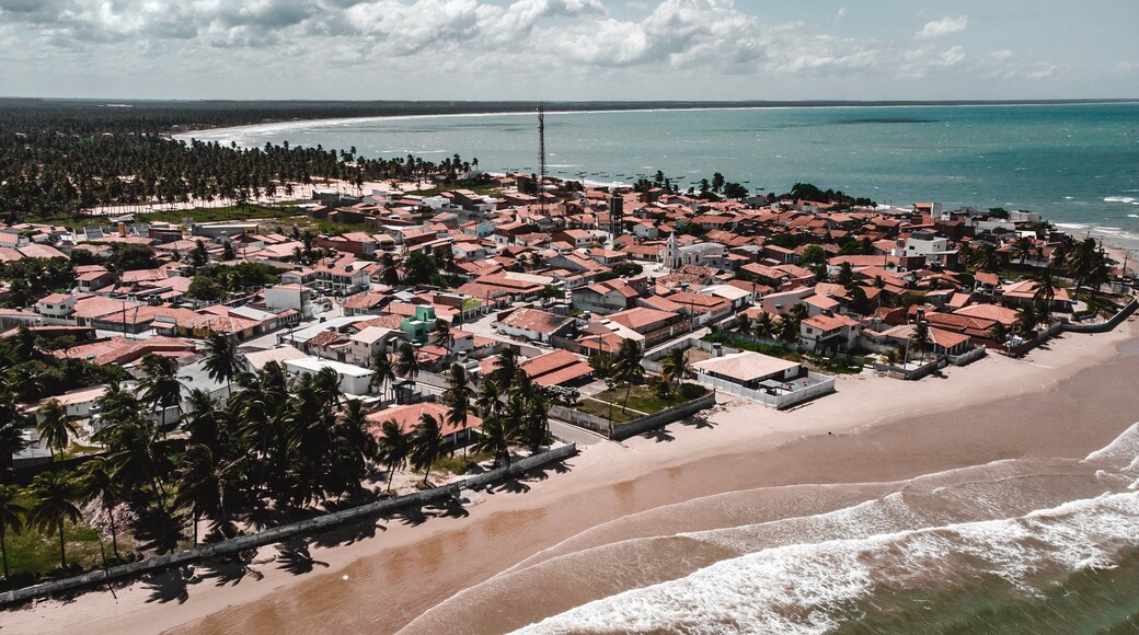 Praia Litoral Cidade Drone Alagoas Pontal do Peba Nordeste Brasil Aérea Paisagem Oceano Atlântico Dunas