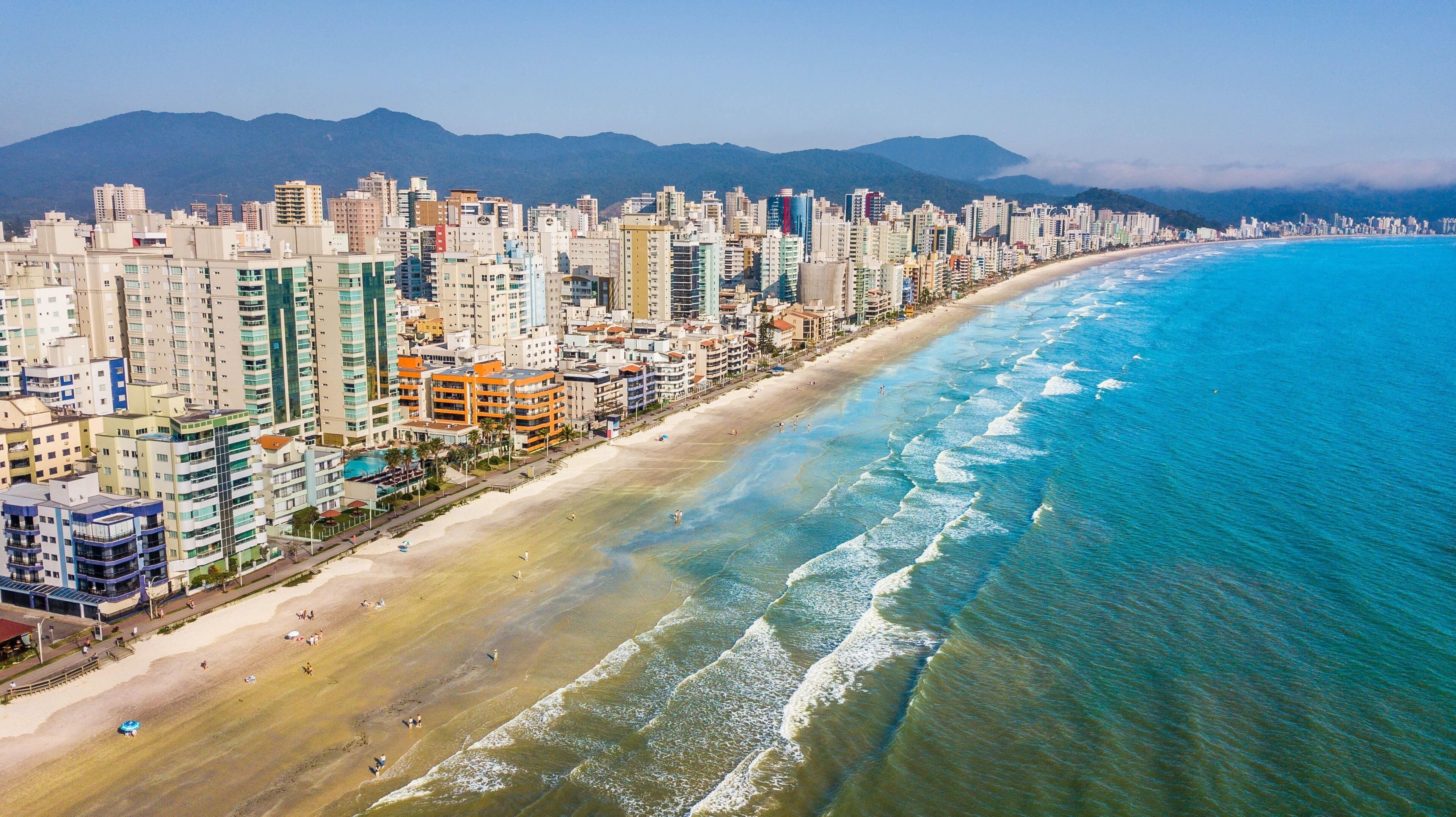 Meia Praia - Itapema - SC. Aerial view of Meia Praia beach in the city of Itapema, Santa Catarina, Brazil
