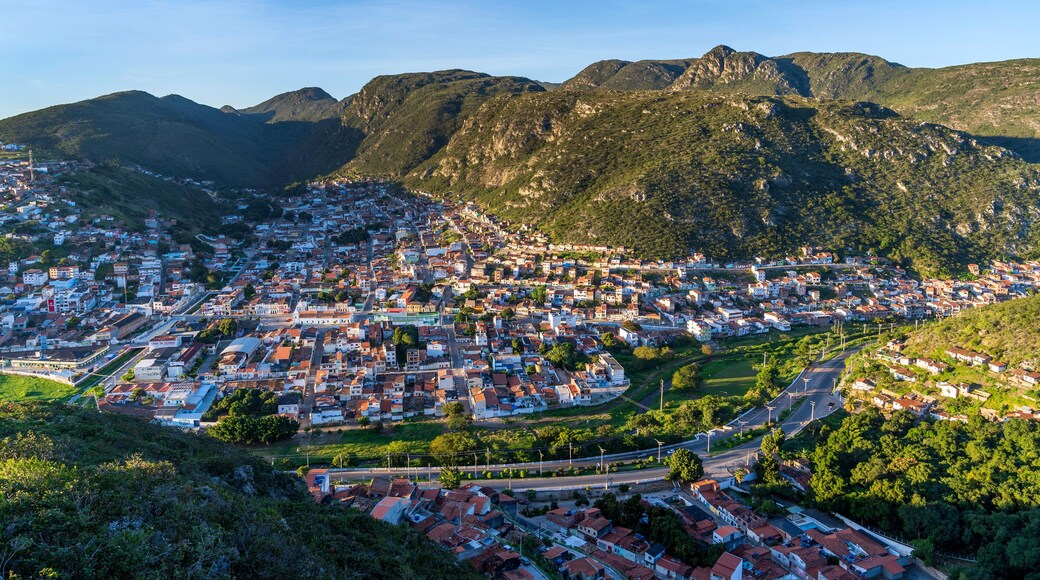 Jacobina / Bahia / Brazil - August 16 2020: View of the city with mountains