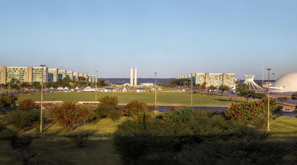 Panoramic view of Brasilia and Esplanada dos Ministerios (Esplanade of the Ministeries) - Brasilia, Distrito Federal, Brazil