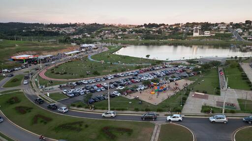 aerial view of Lake Olarias in the city of Ponta Grossa in Paraná, Brazil