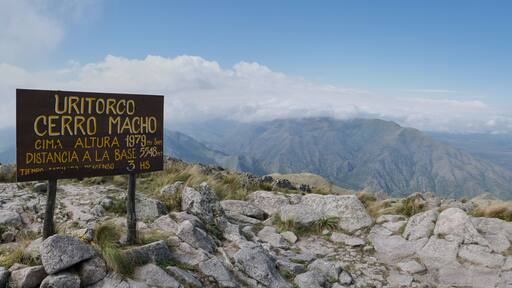 view of the valley and the mountains in Uritorco, Cordoba, Argentina.