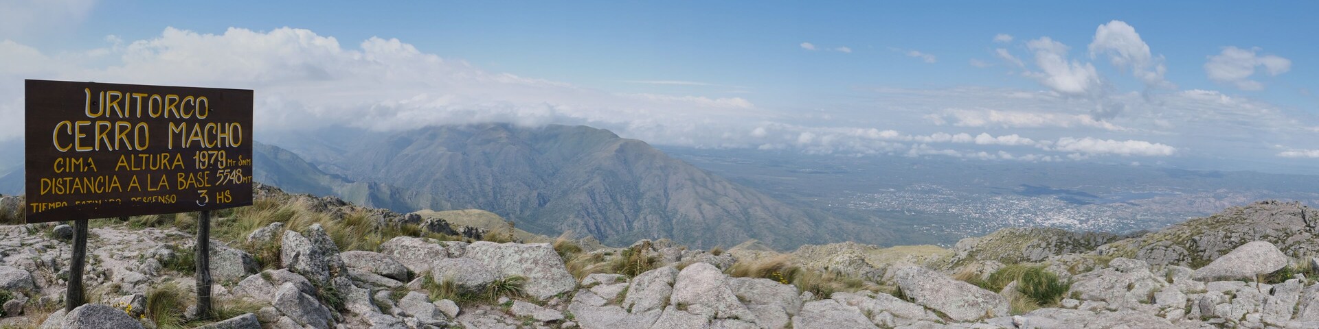 view of the valley and the mountains in Uritorco, Cordoba, Argentina.