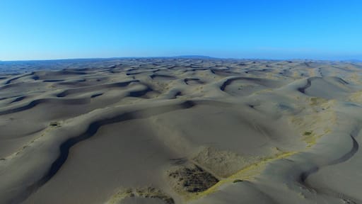Abstract aerial shot of sand dunes, El Nihuil, Argentina.