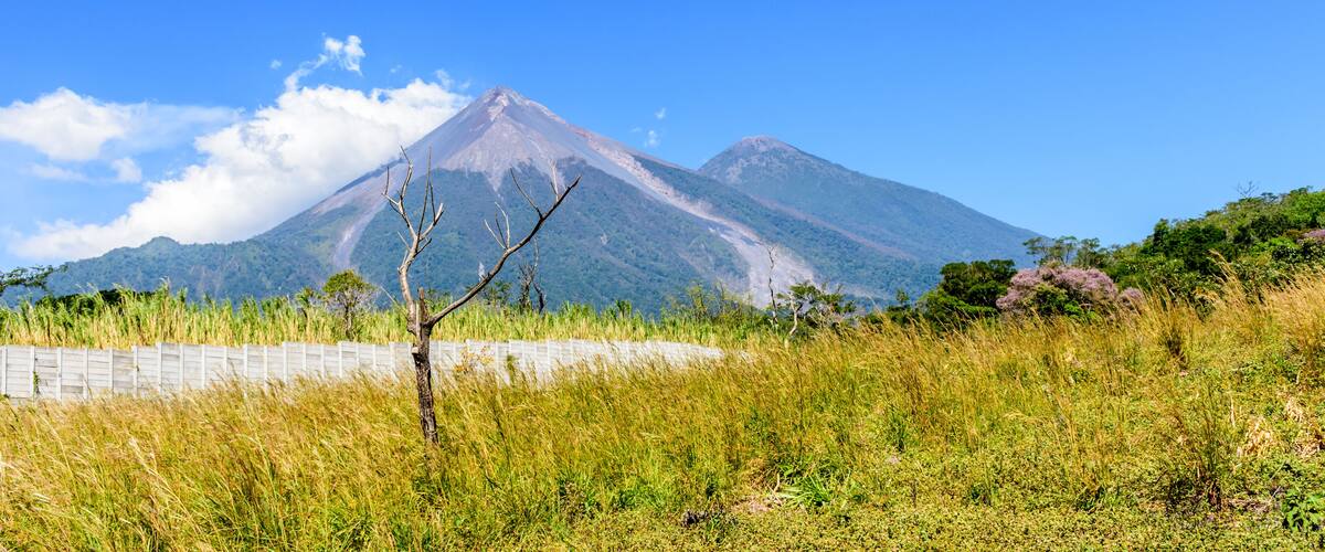 A mountain landscape with a clear sky.