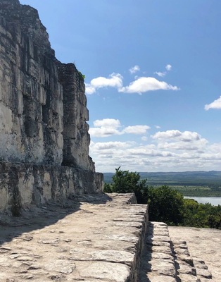 We are atop a high temple at Yaxha. The crown of the Mayan empire!