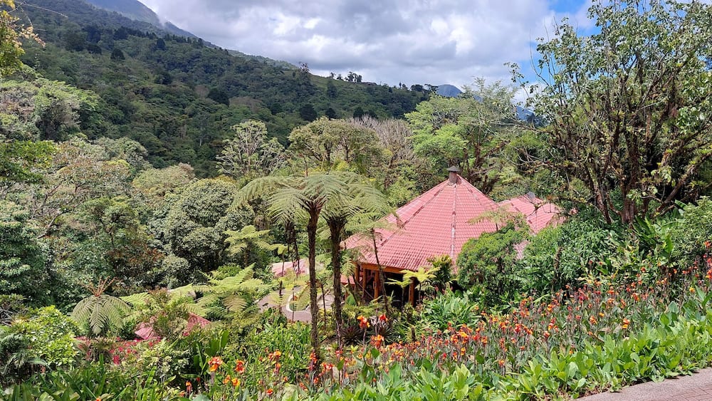 landscape view of la paz waterfall gardens park in costa rica