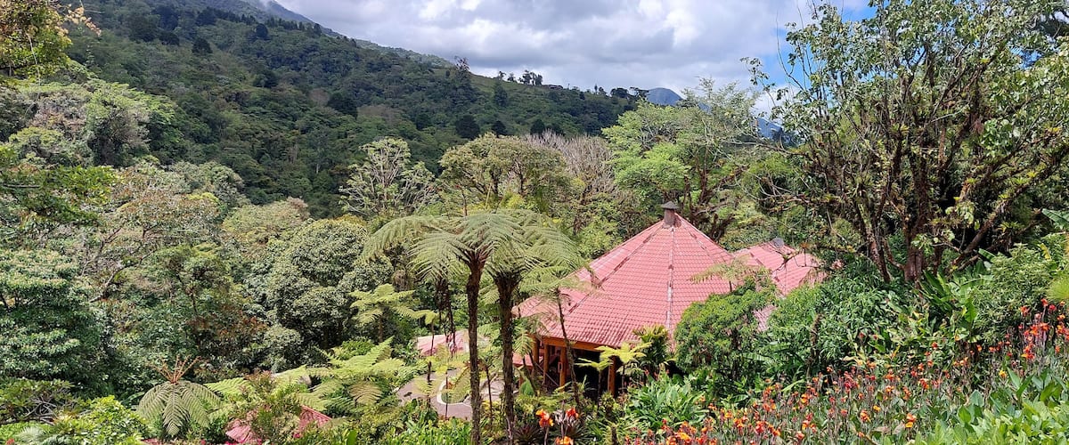 landscape view of la paz waterfall gardens park in costa rica