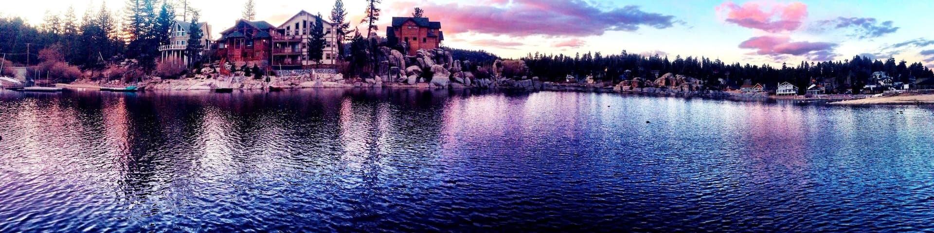 stunning sunset at big bear lake CA
