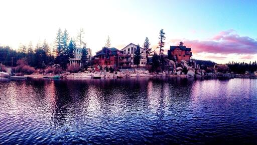 stunning sunset at big bear lake CA