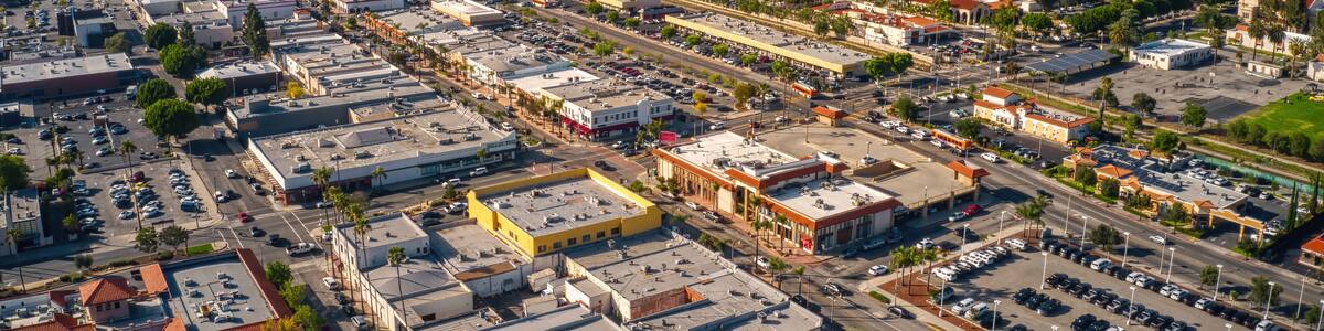 Aerial View of the San Fernando, California Downtown Business Center