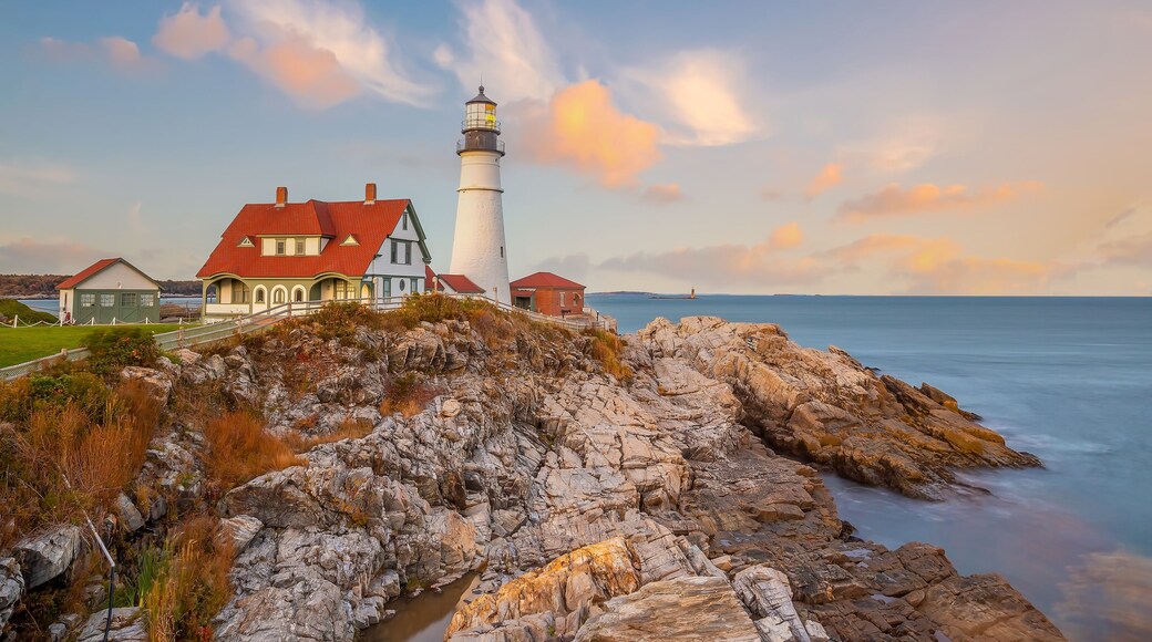 Portland Head Light in Maine at Sunset