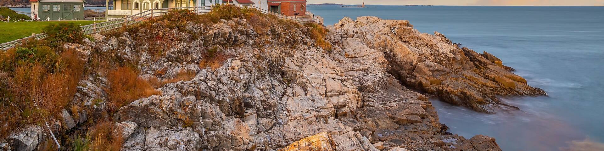 Portland Head Light in Maine at Sunset