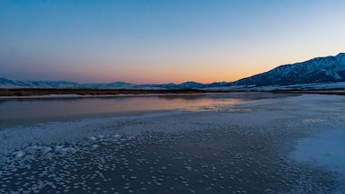 Beautiful Sunset Over Little Bear River, Utah