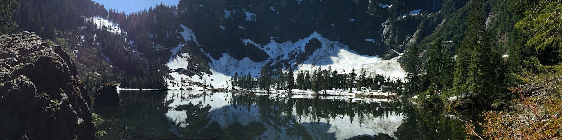 May 2017. The jagged rocks trimmed with snow provide a serene view of the true harshness of nature.