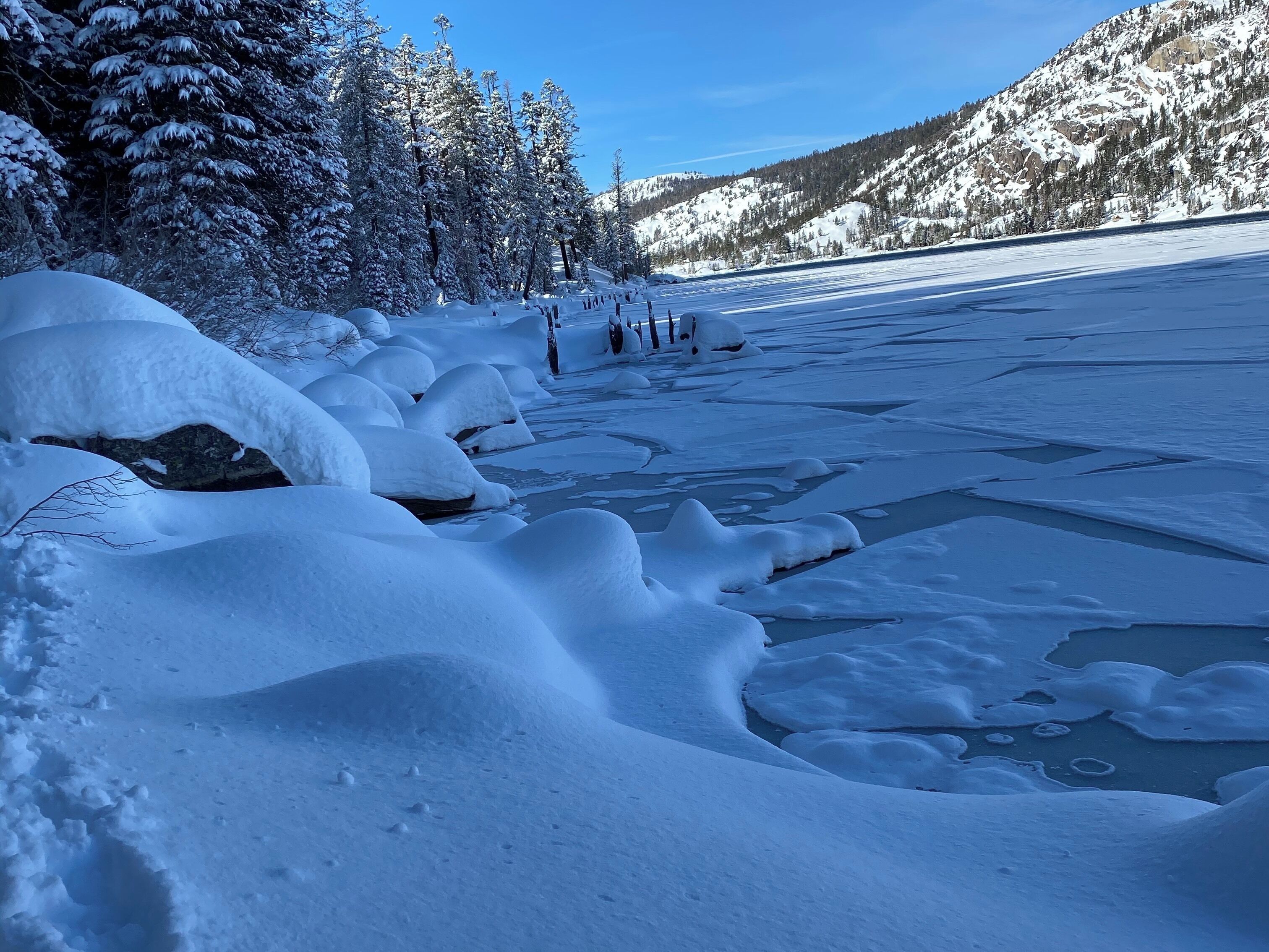 Snowshoeing on Christmas Eve. Nothing better than a beautiful winter wonderland on a clear, sunny day. South Lake Tahoe, California #nature