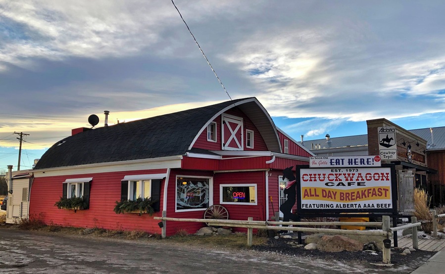 This is one of those places you would never think to go to unless someone said, "You have to try the Chuckwagon Cafe!" I don't think you can get a more authentic Alberta small-town dining experience than in this rustic barn-turned eatery. If you are hungry, go early because you can expect to wait. Proudly serving Alberta-raised beef, you gotta try the burgers.