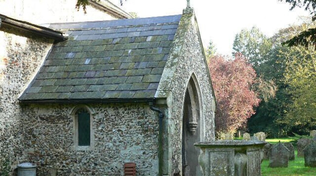 Porch of the Church of England parish church of St Peter, Yaxham, Norfolk