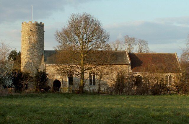Church of St Andrew in Wissett, Suffolk, England. A Grade I listed medieval church.