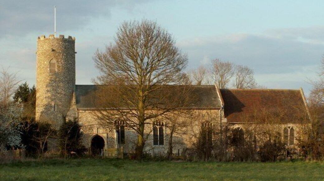 Church of St Andrew in Wissett, Suffolk, England. A Grade I listed medieval church.