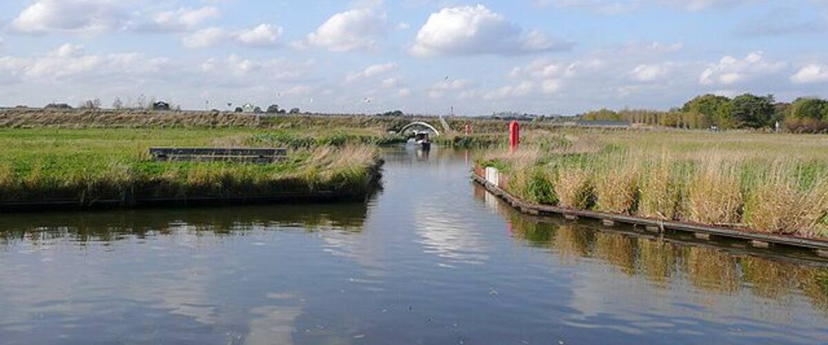 Entrance to new marina near Willington, Derbyshire Trent and Mersey Canal. This is so new that the Google maps satellite images still only shows it as a flooded former pit detached from the canal. It is Mercia Marina, opened in 2008.