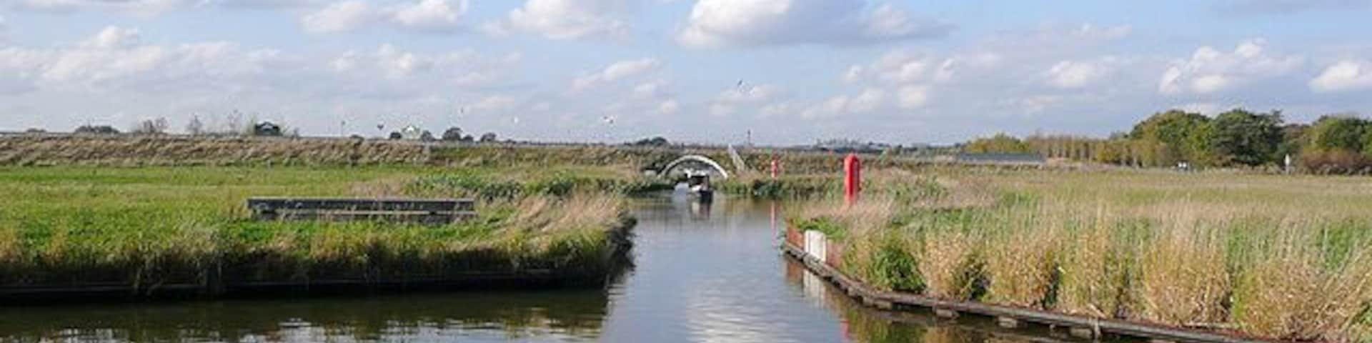 Entrance to new marina near Willington, Derbyshire Trent and Mersey Canal. This is so new that the Google maps satellite images still only shows it as a flooded former pit detached from the canal. It is Mercia Marina, opened in 2008.